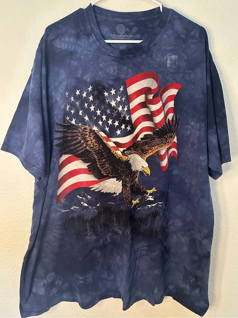The Mountain Eagle American Flag Tie Dye T-Shirt 3XL Patriotic USA Tee